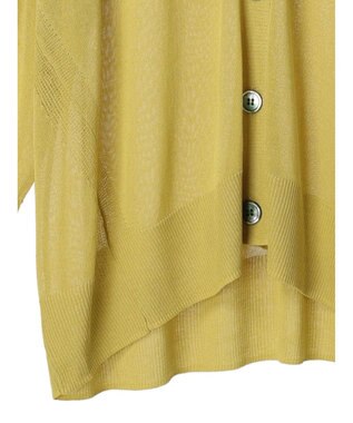 earth music&ecology 接触冷感シアーＢＩＧカーディガン Yellow