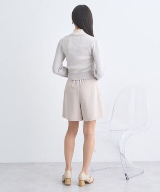 earth music&ecology マイクロボーダーＶネックコンパクトカーディガン Light Gray