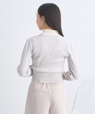 earth music&ecology マイクロボーダーＶネックコンパクトカーディガン Light Gray