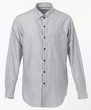 JOSEPH ABBOUD 【キングサイズ】JCサテンストライプ　シャツ ネイビー系1