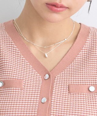 earth music&ecology マイクロボーダーＶネックコンパクトカーディガン Pink Orange