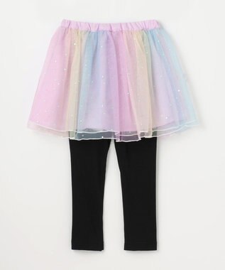 ANY KIDS リボン×ラメチュールスカッツ レインボー