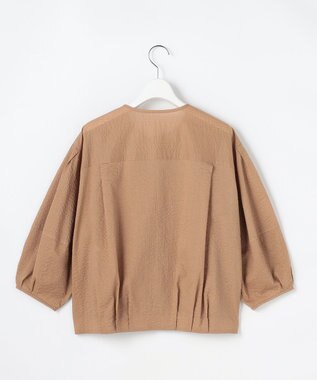 自由区 S 【羽織れる・涼やか】エアリーコットンリップボリュームスリーブ ブラウス ベージュ