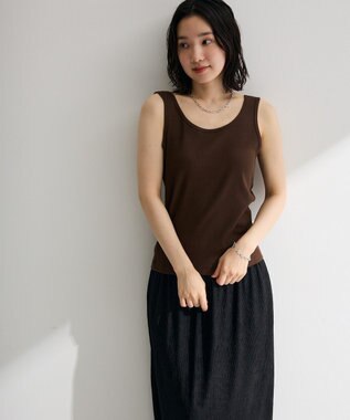 Green Parks ヘンリーネックタンクトップ Brown