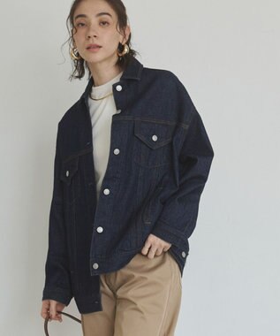 WEGO 【ANGIE VINTAGE】ビッグシルエットデニムジャケット / オーバーサイズGジャン ネイビー