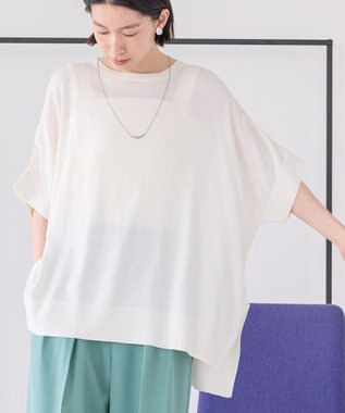 AMERICAN HOLIC 接触冷感サイドスリットニットプルオーバー Off White