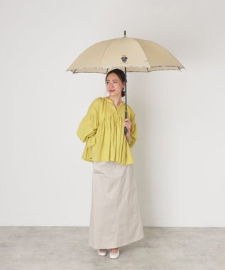 MOONBAT 【WEB限定】POLO RALPH LAUREN（ポロ ラルフローレン）ポロベア×チェックパイピング 無地 FLAG BEAR 長傘 8本骨 ベージュ