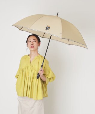 MOONBAT 【WEB限定】POLO RALPH LAUREN（ポロ ラルフローレン）ポロベア×チェックパイピング 無地 FLAG BEAR 長傘 8本骨 ベージュ