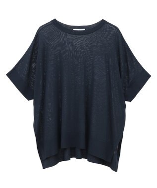 AMERICAN HOLIC 接触冷感サイドスリットニットプルオーバー Navy