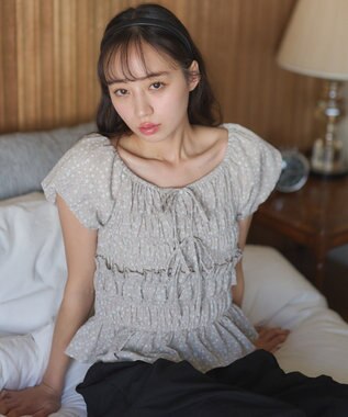 earth music&ecology フレンチバルーンフリルブラウス