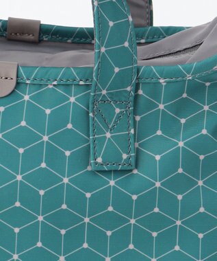 Y'SACCS キュービック×ポイントドット　2WAYトート＆ショルダー　Mサイズ ブルーグリーン