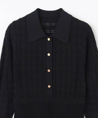 GRACE CONTINENTAL ウェーブニットワンピース ブラック