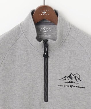 JOSEPH ABBOUD MOUNTAIN 【UNISEX】オーガニックコットン ビンテージインレーハーフZIP ライトグレー系
