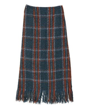 Green Parks ・ＳＵＧＡＲ　ＳＰＯＯＮ　チェックフリンジスカート Navy