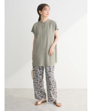 Green Parks 接触冷感　比翼ボタンチュニック Khaki