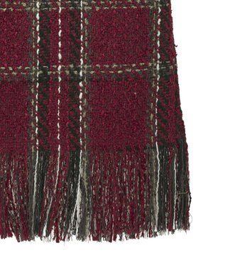 Green Parks ・ＳＵＧＡＲ　ＳＰＯＯＮ　チェックフリンジスカート Bordeaux