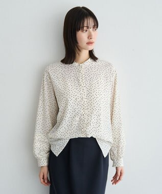 YECCA VECCA 2way裾アレンジパール釦ブラウス