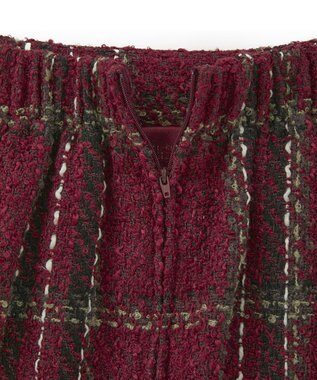 Green Parks ・ＳＵＧＡＲ　ＳＰＯＯＮ　チェックフリンジスカート Bordeaux