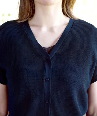 Tiaclasse 【洗える】リネンタッチカーディガン ネイビー