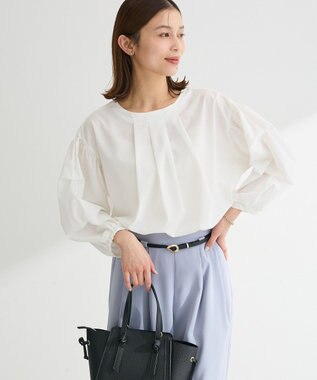 Green Parks イージーケア袖タックブラウス