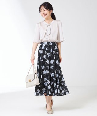 ANY SIS 【2WAY】ペイントフラワー スカート ネイビーベース