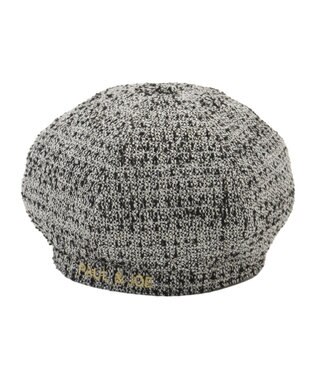 MOONBAT PAUL & JOE ACCESSOIRES ロゴ刺繍ツイードベレー ブラック