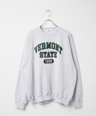 WEGO ヘビーウエイト刺繍グラフィックプルオーバー グレー