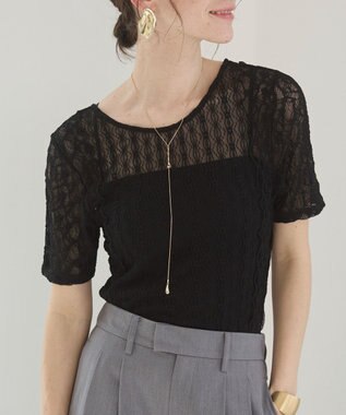 WEGO 【ANGIE VINTAGE】レースTシャツ ブラック