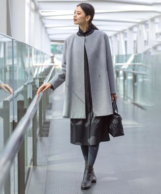 J.PRESS LADIES 【洗える】T/W/R ウォッシャブル ワンピース グレー系