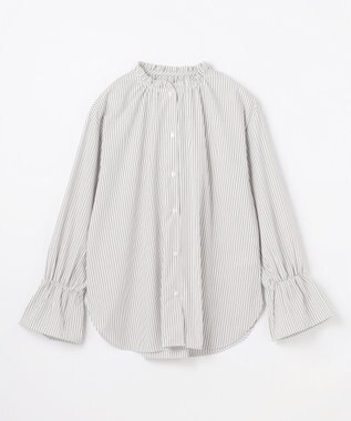 ANY L エニィファンクションハイネックブラウス グレーストライプ