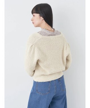 earth music&ecology カールヤーンカーディガン Ivory