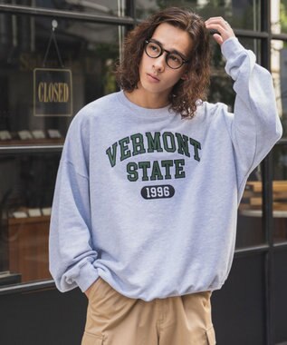 WEGO ヘビーウエイト刺繍グラフィックプルオーバー グレー