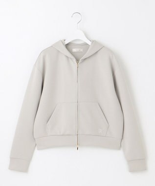 Feroux 【洗える】ダブルジップダンボールロゴ パーカー ライトグレー系