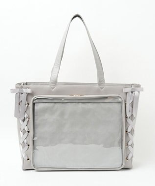 WEGO 【痛バ＆推し活グッズ】レースアップフレーム痛バッグL グレー