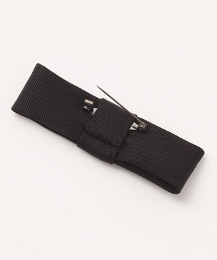 自由区 FORMAL 【ウォッシャブル対応】ドビーボーダーリボン ジャケット+ワンピース ブラック系