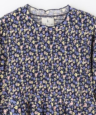 組曲 KIDS 【150-160cm】Flower tea party ワンピース ネイビー系5