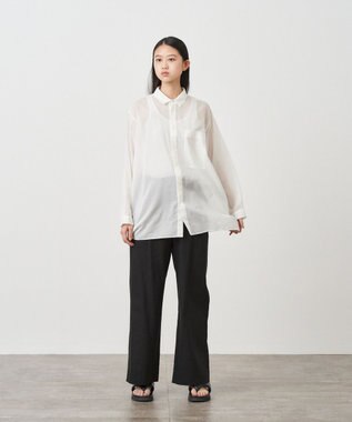ATON COTTON SILK LAWN | オーバーサイズシャツ WHITE