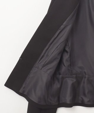 自由区 FORMAL 【ウォッシャブル対応】ドビーボーダーリボン ジャケット+ワンピース ブラック系