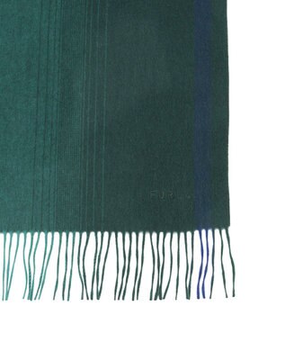 MOONBAT FURLA(フルラ）ウール100％ オンブレー カラーブロック ストール ダークグリーン