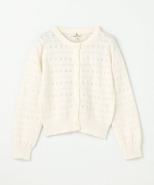 組曲 KIDS 【110-140㎝】フラワーアイレット カーディガン オフホワイト系