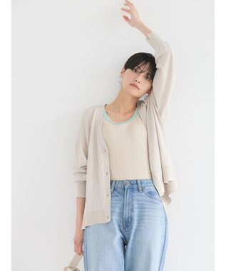 AMERICAN HOLIC ＵＶカットＶネックニットカーディガン Gray Beige