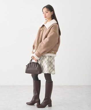 earth music&ecology フェイクムートンジャケット Beige