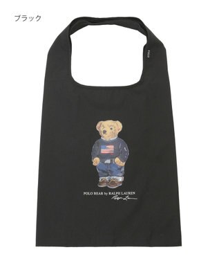 MOONBAT POLO RALPH LAUREN リップポケッタブルレインバッグ　フラッグベア ブラック