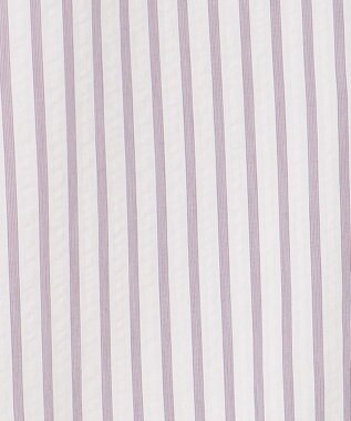 J.PRESS MEN 【クールマックス】サッカー マルチストライプ バンドカラーシャツ パープル系1