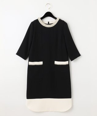 GRACE CONTINENTAL バイカラービジューワンピース ブラック