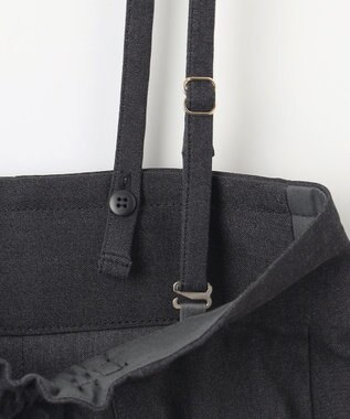 ANY SIS L 【2WAY】フロントジップタイト スカート シャンブレーブラック