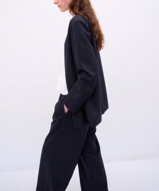 ATON 【26FW】WOOL TROPICAL | ノーカラージャケット NAVY