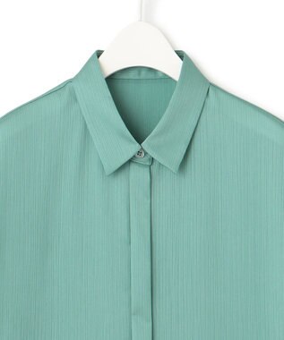 ICB 【接触冷感・洗える】サテンヨウリュウ フレンチスリーブシャツ セラドン系