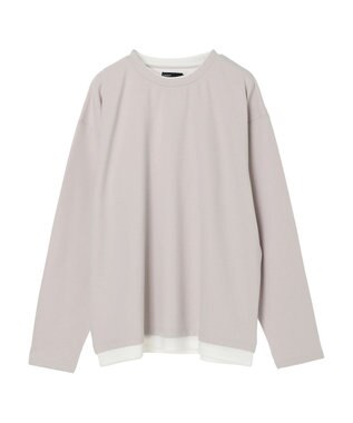 CRAFT STANDARD BOUTIQUE 梨地カットフェイクレイヤードＬ／Ｓ　ＴＥＥ Light Gray