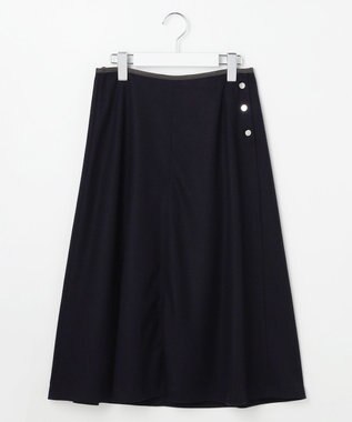 J.PRESS LADIES S ウールスムース スカート ネイビー系